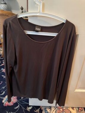 Eileen Fisher L brown silk top